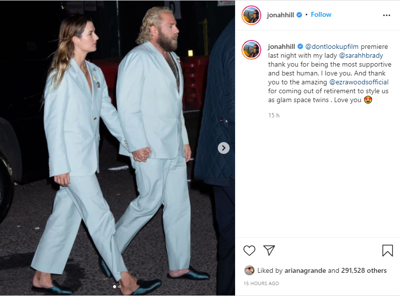 Jonah Hill, Sarah Brady wear matching suits at ‘Dont Look Up’ premiere
