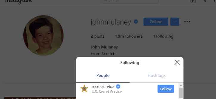 Why John Mulaney follows only US Secret Service account on Instagram?