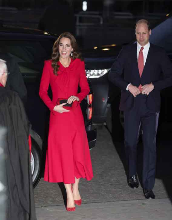 Kate Middleton wears earrings owned by Queen Elizabeth at Christmas carol service