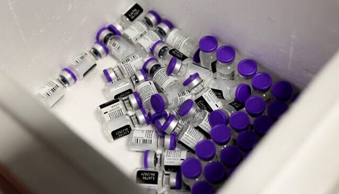 Doses of the Pfizer-Biontech COVID-19 coronavirus vaccine at a vaccination center in Magdeburg, eastern Germany, on December 27, 2020. — Ronny Hartmann/Pool/AFP