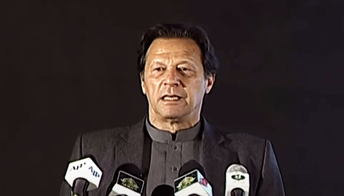 Prime Minister Imran Khan speaking at the inauguration ceremony of the Green Line Bus Rapid Transit service, in Karachi, on December 10, 2021. — YouTube/Hum News