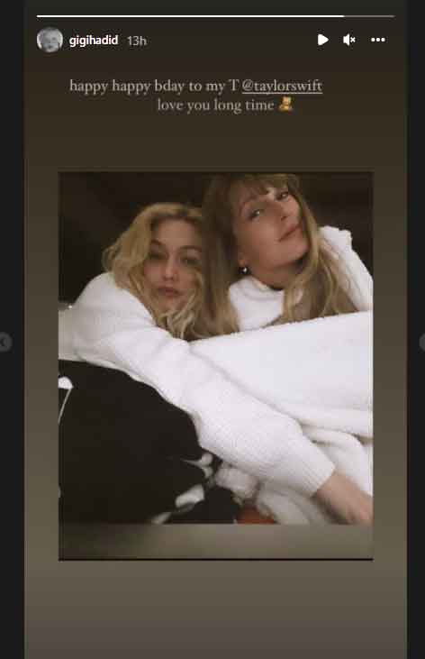 Gigi Hadid shares a previously unseen picture with Taylor Swift as the singer turns 32