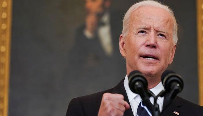 Biden says his country is prepared to fight back the surging coronavirus variant. File photo