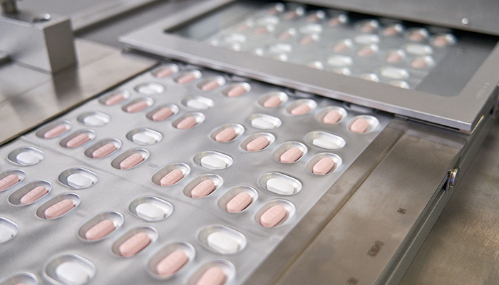 This handout file photo provided on November 16, 2021, courtesy of Pfizer shows the making of its experimental COVID-19 antiviral pills, Paxlovid, in Freiburg, Germany. — AFP/File