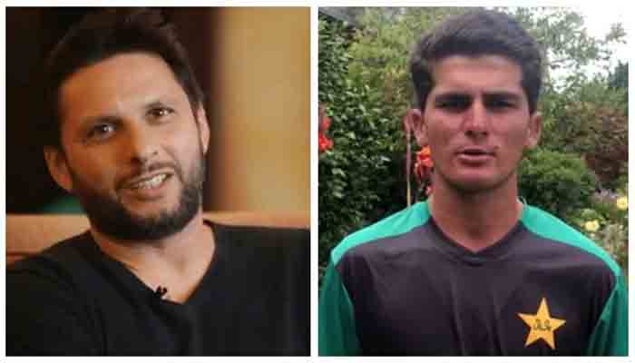 Former Pakistan captain Shahid Afridi (L) and Shaheen Shah Afridi (R). File photo