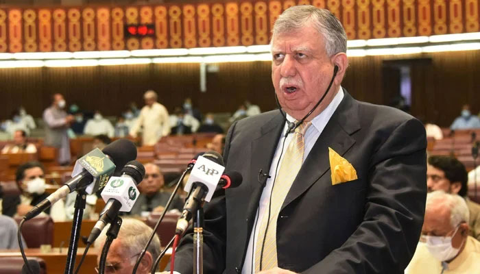Finance Minister Shaukat Tareen presents the annual fiscal budget at the National Assembly in Islamabad on June 11, 2021. — AFP/File