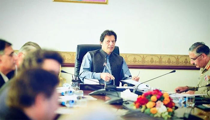 PM Imran Khan chairs a meeting of the National Security Committee in Islamabad. Photo: file