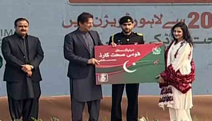 PM Imran Khan launches Naya Pakistan Sehat Card in Lahore. Screengrab