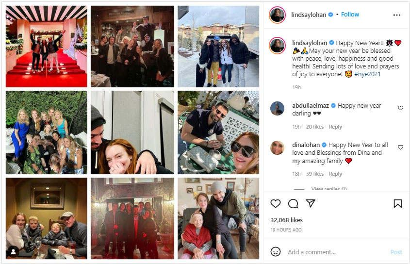 Photo: Lindsay Lohan remises over 2021 in a tribute post