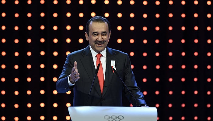 In this file photo taken on July 31, 2015 Kazakhstans Karim Masimov speaks during the bid presentation to host the 2022 Winter Olympics in the Kazakh city of Almaty, at the 128th International Olympic Committee (IOC) session in Kuala Lumpur. — AFP/File