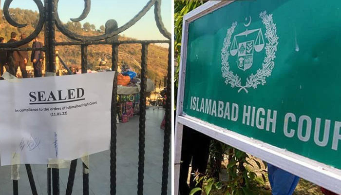 The Islamabad authorities have sealed Monal Restaurant in compliance with the orders of IHC. Photo: Twitter