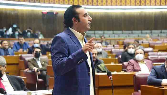 PPP chairman Bilawal Bhutto-Zardari is addressing the National Assembly. Photo Instagram