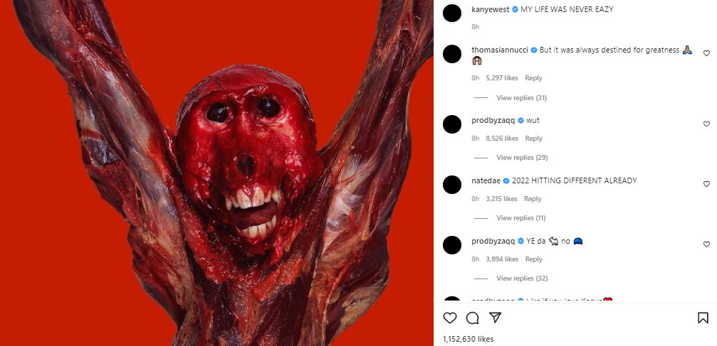 Kanye Wests latest Instagram post