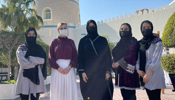 Royal family member meets Afghan female robotics team in Qatar