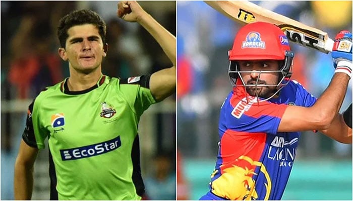 Lahore Qalandars’ Shaheen Shah Afridi (L) and Karachi Kings’ Babar Azam (R) gear up for the seventh edition of the PSL. Photo: file
