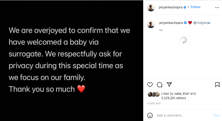 Anushka Sharma wishes Priyanka Chopa and Nick Jonas on embracing parenthood