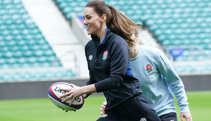 Kate Middleton joins rugby training session to mark her new role as patron of RFU
