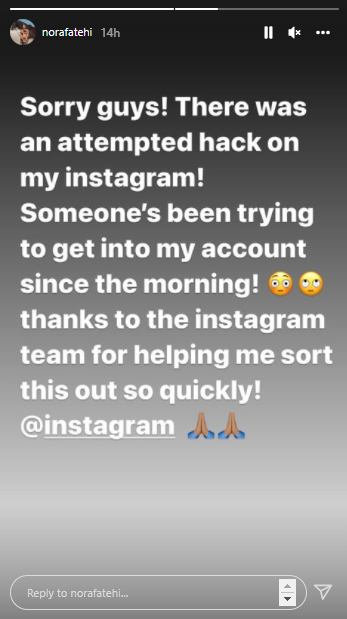 Nora Fatehi addresses how her Instagram got hacked 