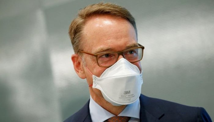 German Bundesbank President Jens Weidmann, wearing a protective face masks, attends the weekly cabinet meeting at the Chancellery in Berlin on June 23, 2021. — AFP/File