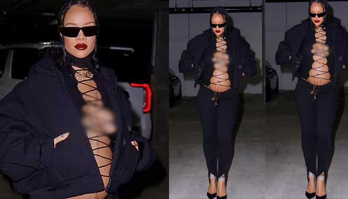 Rihanna smartly hides her baby bump as she visits veterans in LA with A$AP Rocky