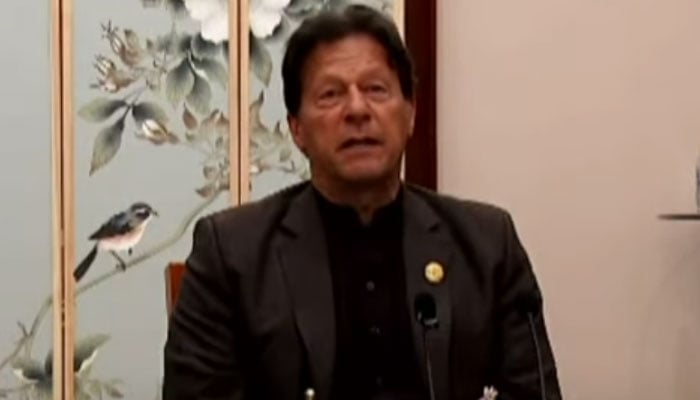 Prime Minister Imran Khan speaks during an interview with Director of the Advisory Committee of China Institute of Fudan University Dr Eric Li, on February 10, 2022. — YouTube