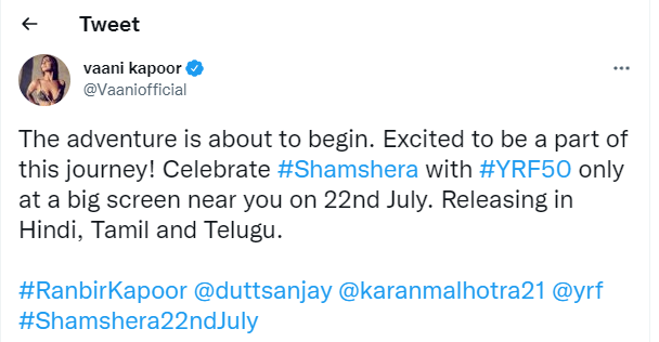 Ranbir Kapoor, Sanjay Dutt starrer Shamshera gets a release date