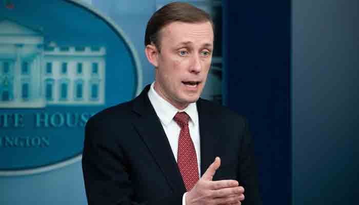 US National Security Adviser Jake Sullivan answers questions during the daily briefing in the Brady Briefing Room of the White House in Washington, DC, on February 11, 2022.-AFP