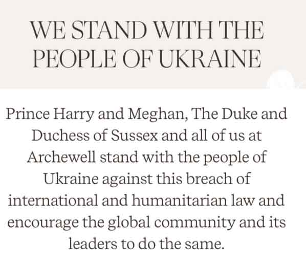 Meghan Markle and Harry issue statement on Russian invasion of Ukraine