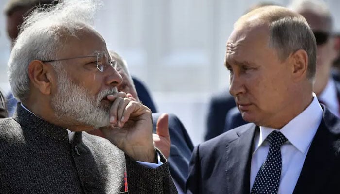 Indian Prime Minister Narendra Modi (L) and Russian President Vladimir Putin (R). Photo: AFP/file