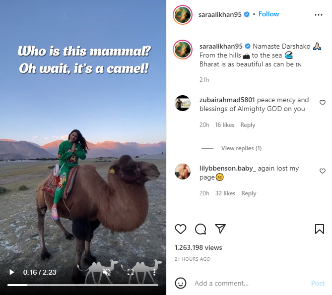 Sara Ali Khan posts clip from her mini travel vlog, says Bharat is as beautiful as can be