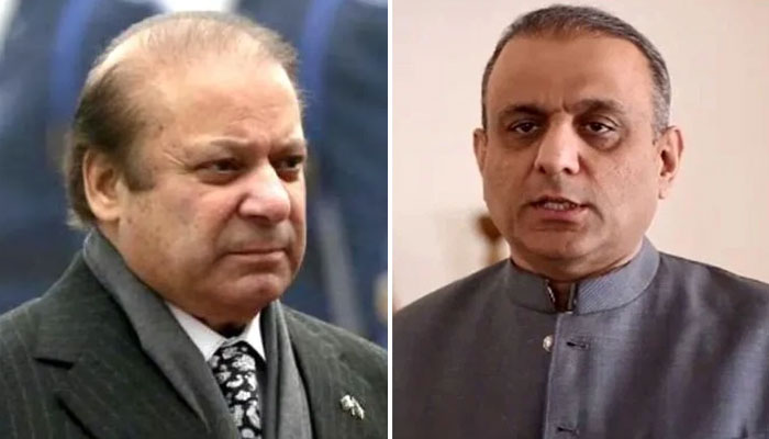 PML-N supremo Nawaz Sharif (L) and Aleem Khan. Photo: file