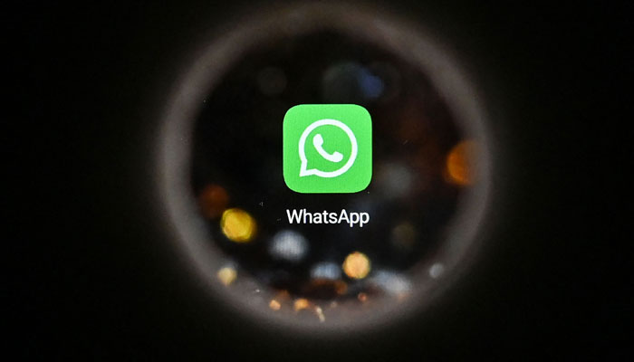 This picture was taken in Moscow on October 5, 2021 shows the US instant messaging software Whatsapp logo on a smartphone screen. — AFP/File