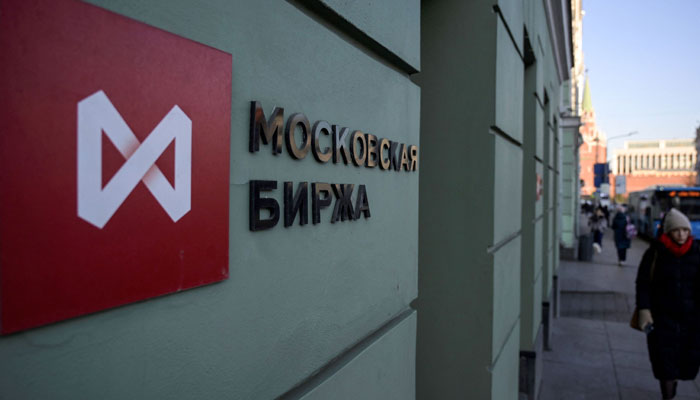 This file photo taken on February 28, 2022, shows the Moscow´s stock market building in downtown Moscow. — AFP/File