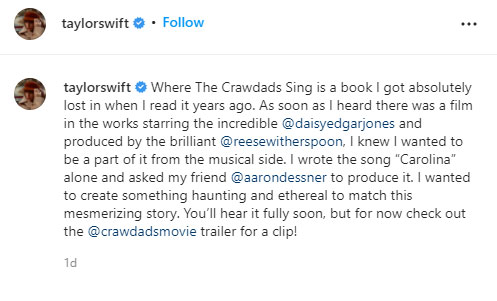 Taylor Swift mires in controversy for Where The Crawdads Sing song