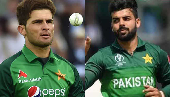 Pakistans renowned pacer Shaheen Shah Afridi (L) and Shadab Khan. Photo: file