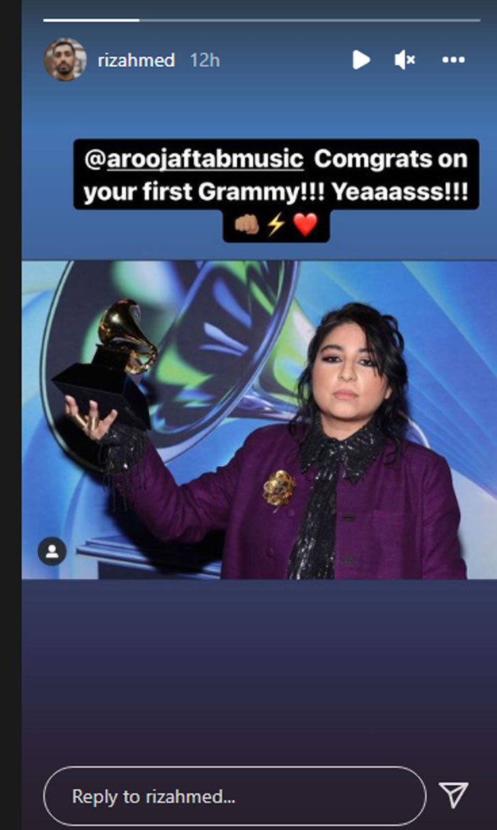 Riz Ahmed heaps praises on Arooj Aftab as she wins first Grammy