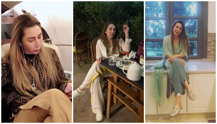 Farah Khan, a close friend of First Lady Bushra Bibi, can be seen in this collage. — Instagram/@f.khan211