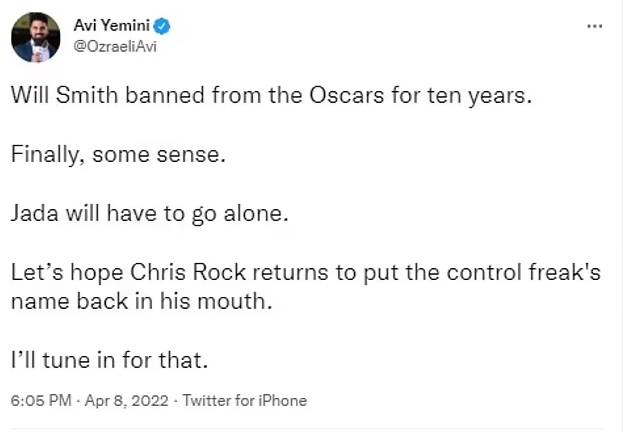 Twitter is divided over Will Smith's Oscars ban