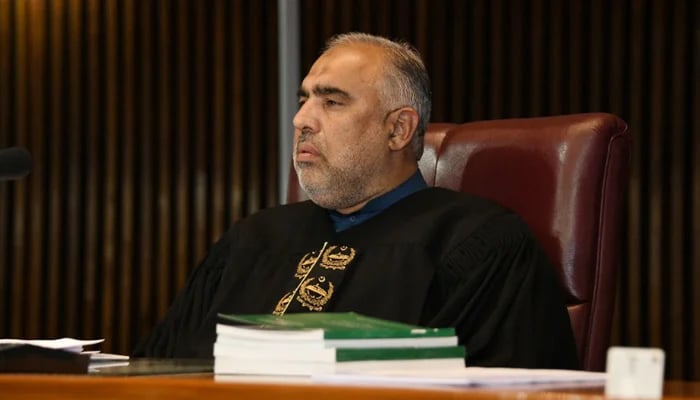 Speaker Asad Qaiser during a session of the National Assembly. — Twitter/NAof Pakistan