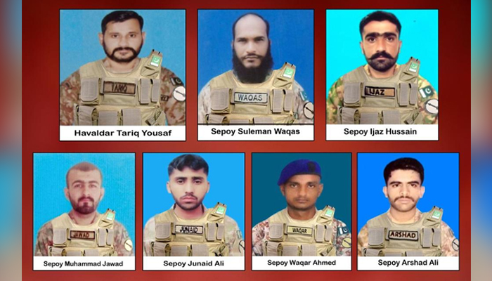 The soldiers who were martyred on April 14, 2022, in the general area of Isham, North Waziristan District. — ISPR