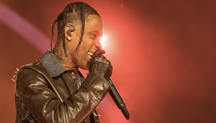 Travis Scott takes to the stage at Revolve festival party after Astroworld tragedy