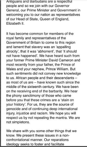 Full text of open letter to Prince Edward and Sophie from Antigua and Barbuda Reparations Support Commission