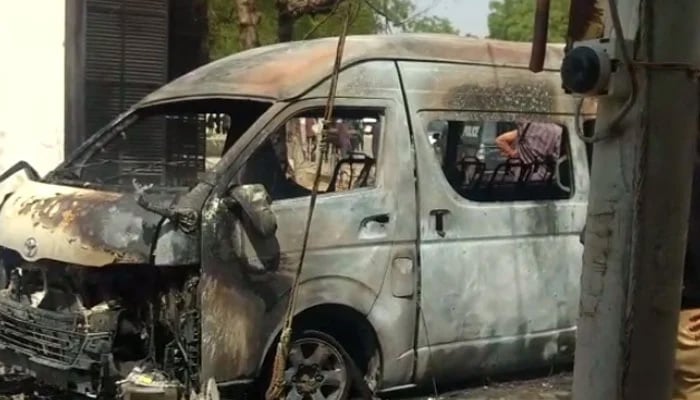 The blast took place when the van reached near the Chinese language institute. -Screengrab