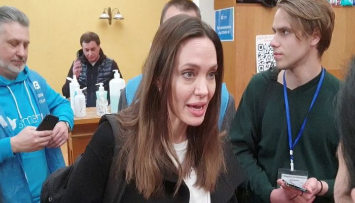 Angelina Jolie hurries to bomb shelter after air-raid sirens sounded in Ukraine