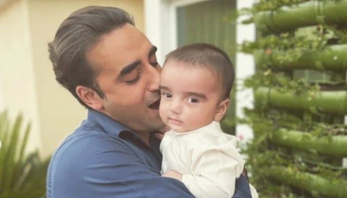 Chairman PPP Bilawal Bhutto with his nephew. — Instagram/bbhuttozardari