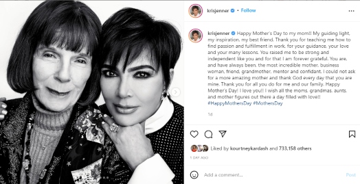 Kris Jenner marks Mother’s Day with throwback snaps of her Kardashian-Jenner family