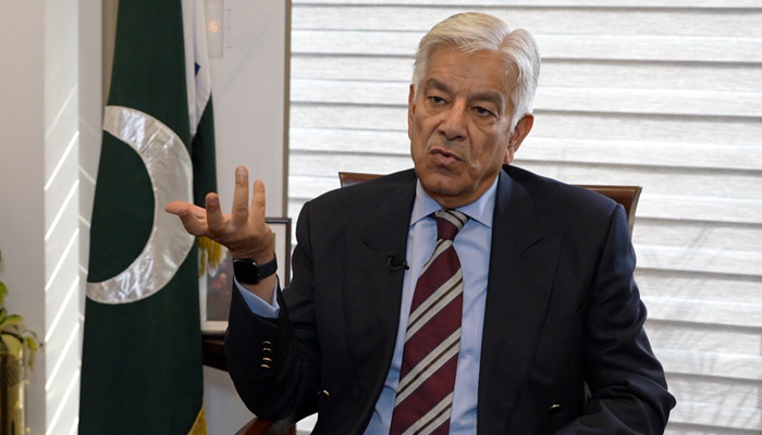 Defence Minister Khawaja Mohammad Asif during an interview with BBC Urdu.