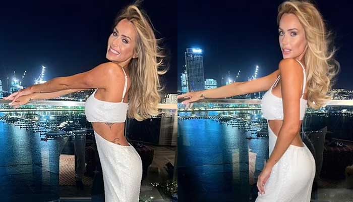 Laura Anderson feels like Mykonos as she exhibits her killer curves in white maxi