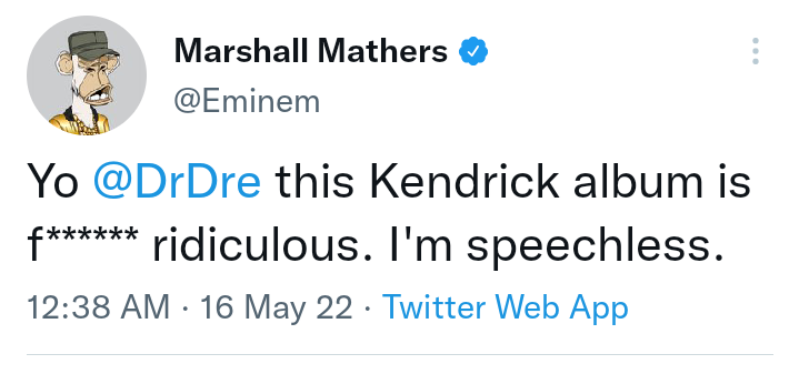 يشارك Eminem أفكاره حول ألبوم Kendrick Lamars الجديد