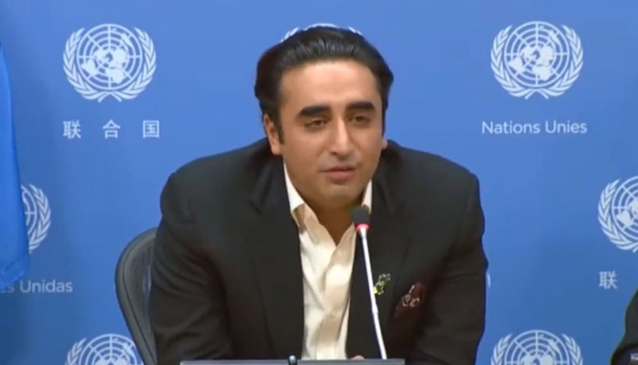 Foreign Minister Bilawal Bhutto speaks to media at UN Headquarters. — Radio Pakistan